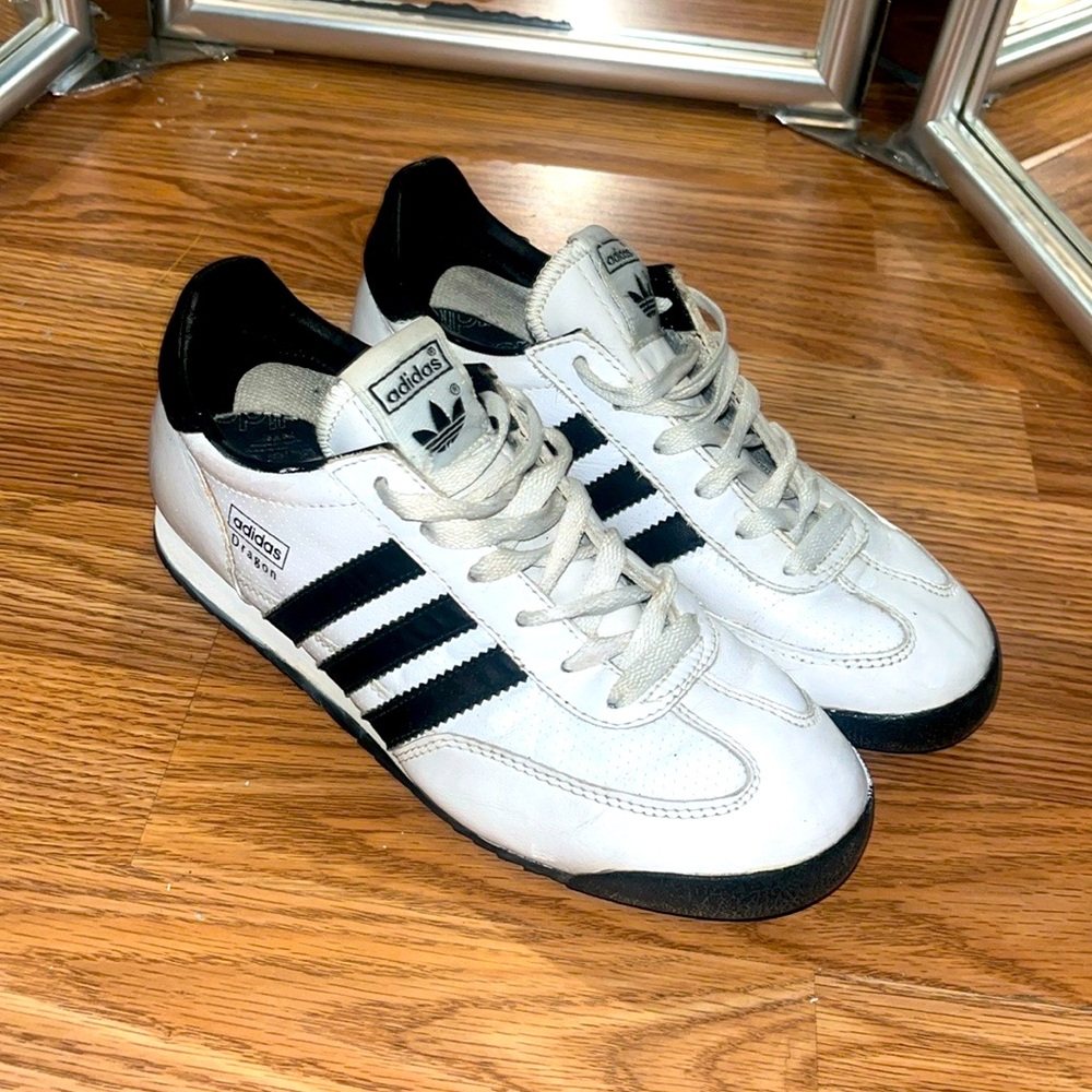 Adidas Dragon Trainers white and black vintage